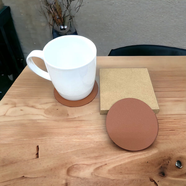 Eco Friendly Gifts-Vegan leather Coaster 02