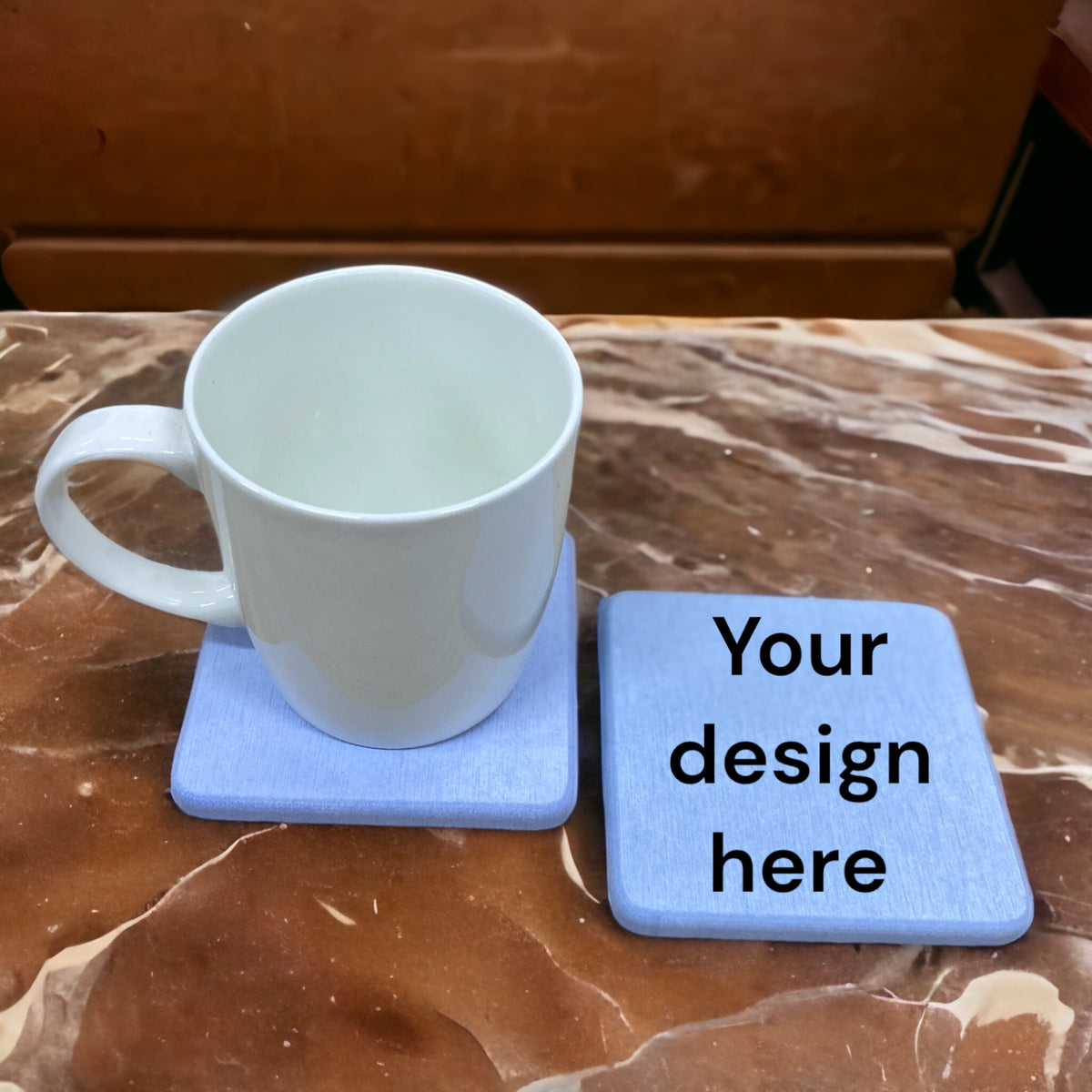 Custom coaster printing Singapore – eco, wood and vegan leather coasters by TheXstyle