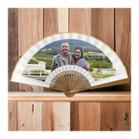 Eco Friendly Bamboo Fan Printing 08(8 inch)