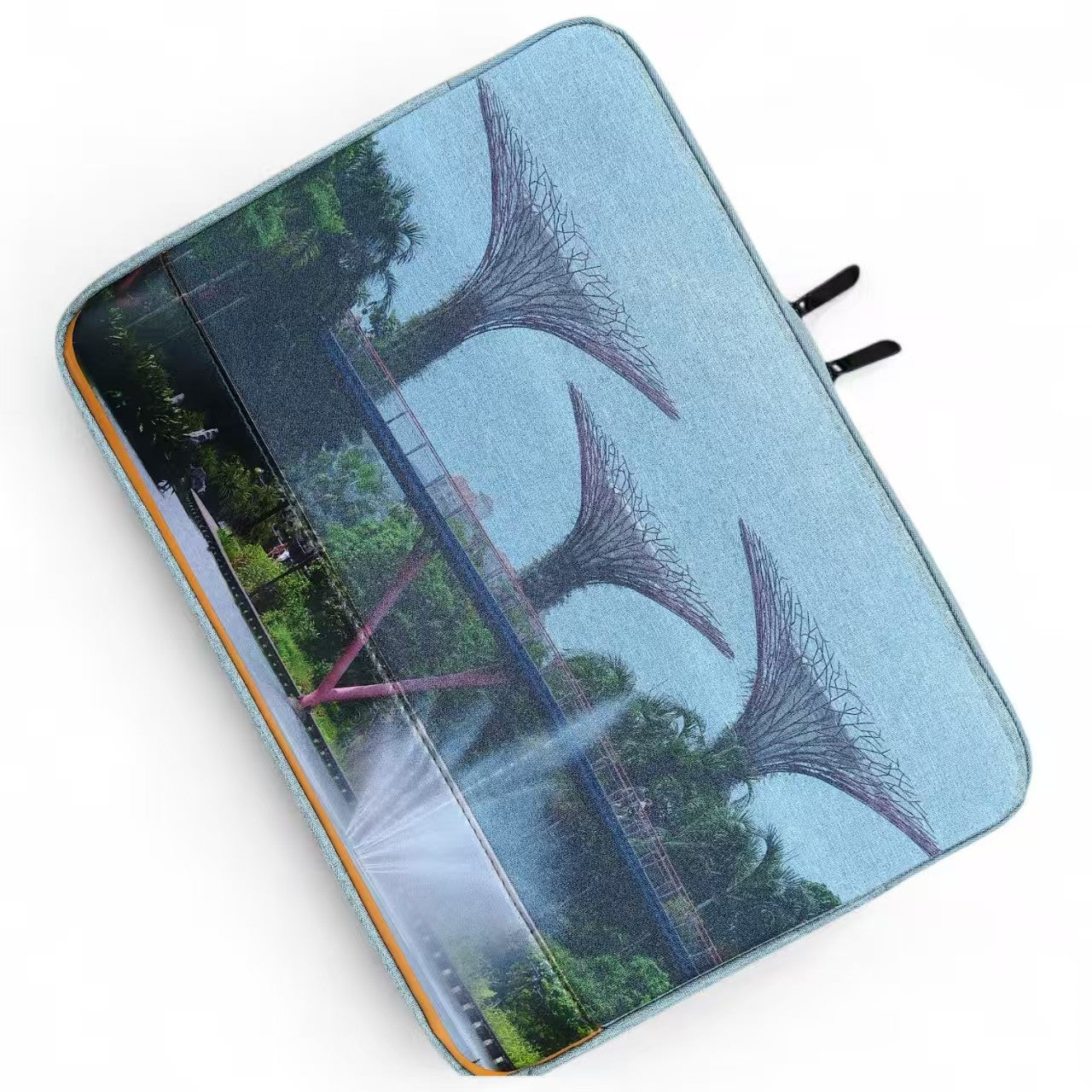 Custom Laptop Case 15 Inch Grey with company logo printed on premium neoprene protective sleeve