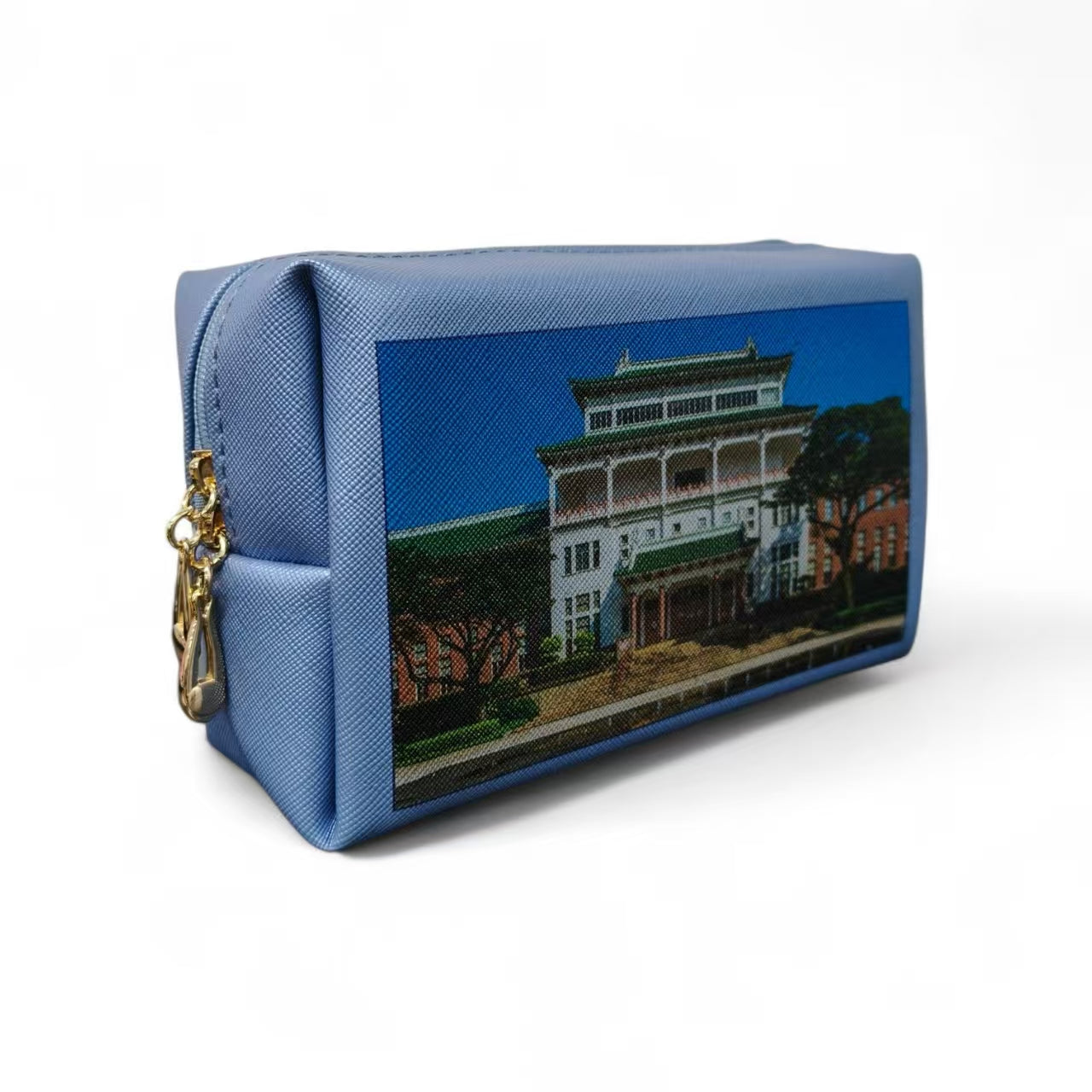 Custom Pouch 143E 16x10x7cm with company logo printed on premium polyester zippered pouch