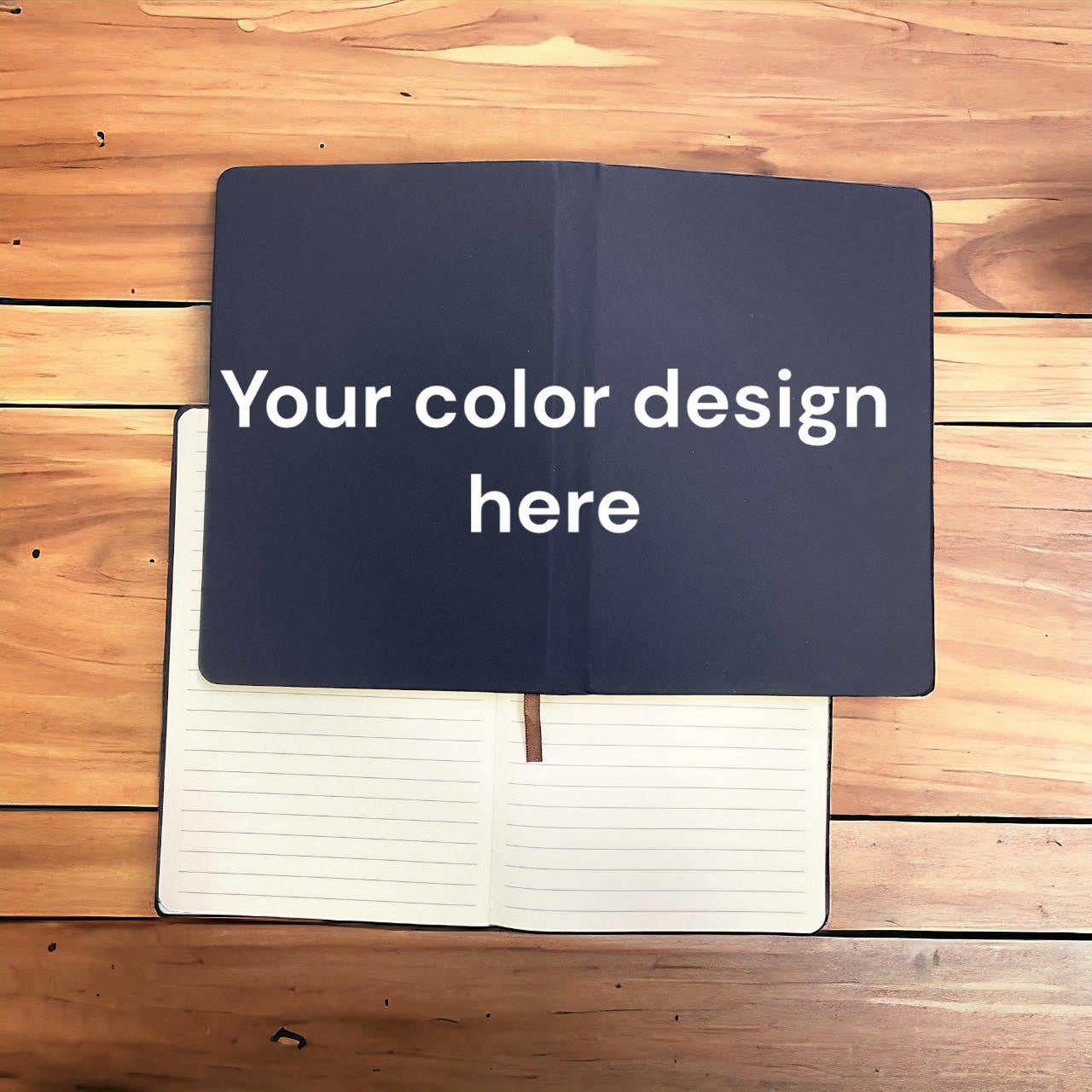 Full-cover printed notebook with custom artwork and grid interior