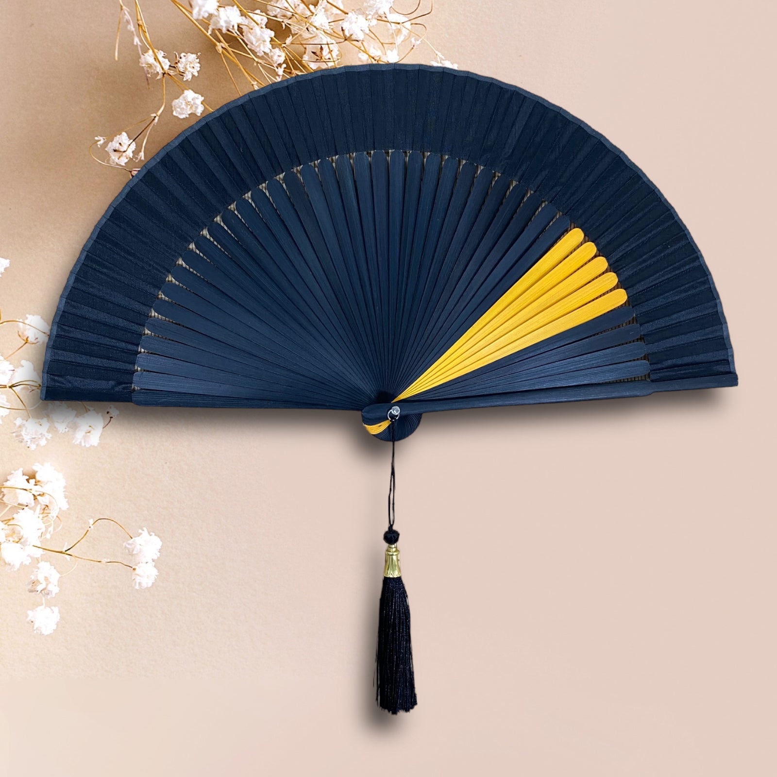 Handcrafted Teardrop Bamboo Fan with Full-Color Printing – Singapore Design