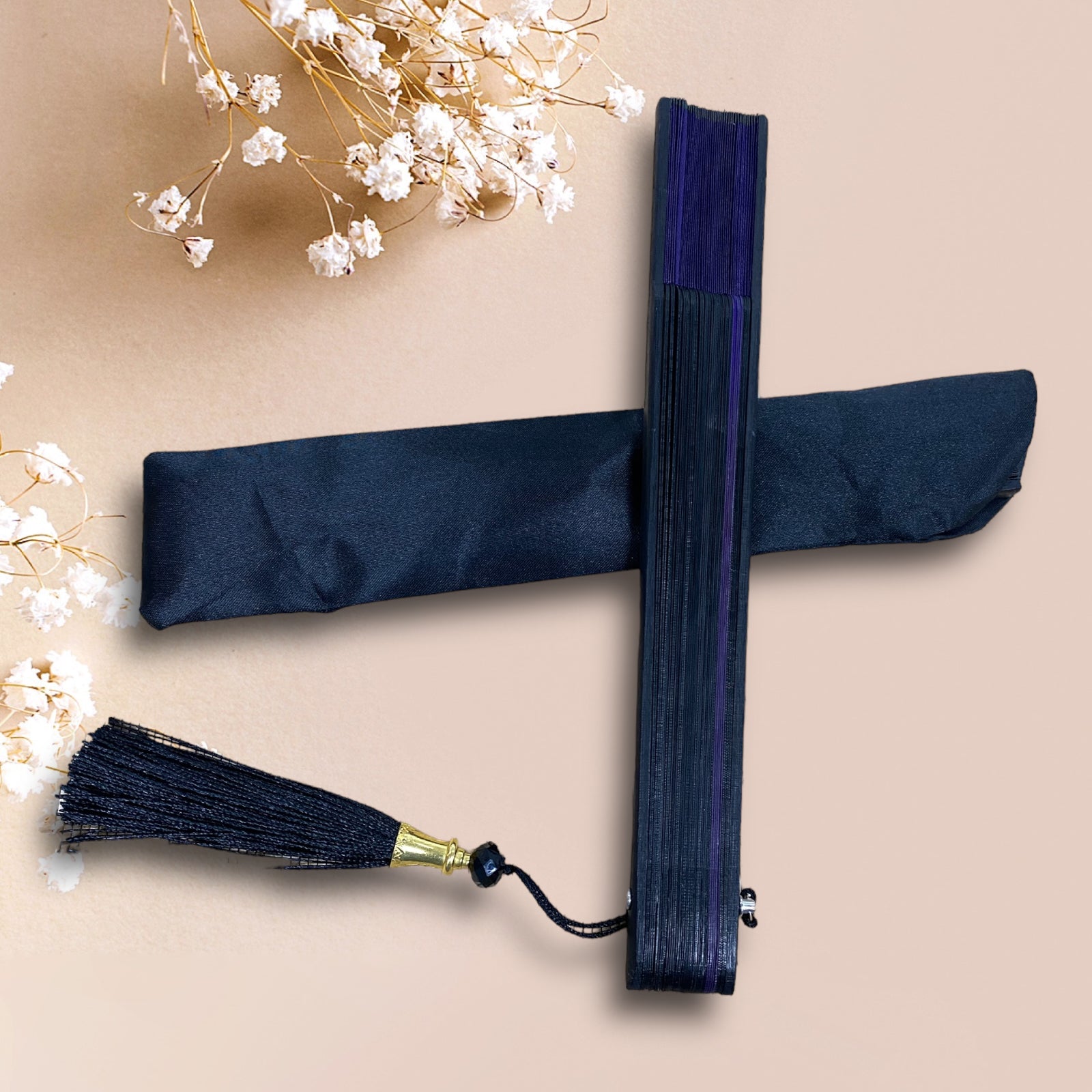 Traditional Bamboo Fan Opened – Laser Engraved Custom Artwork