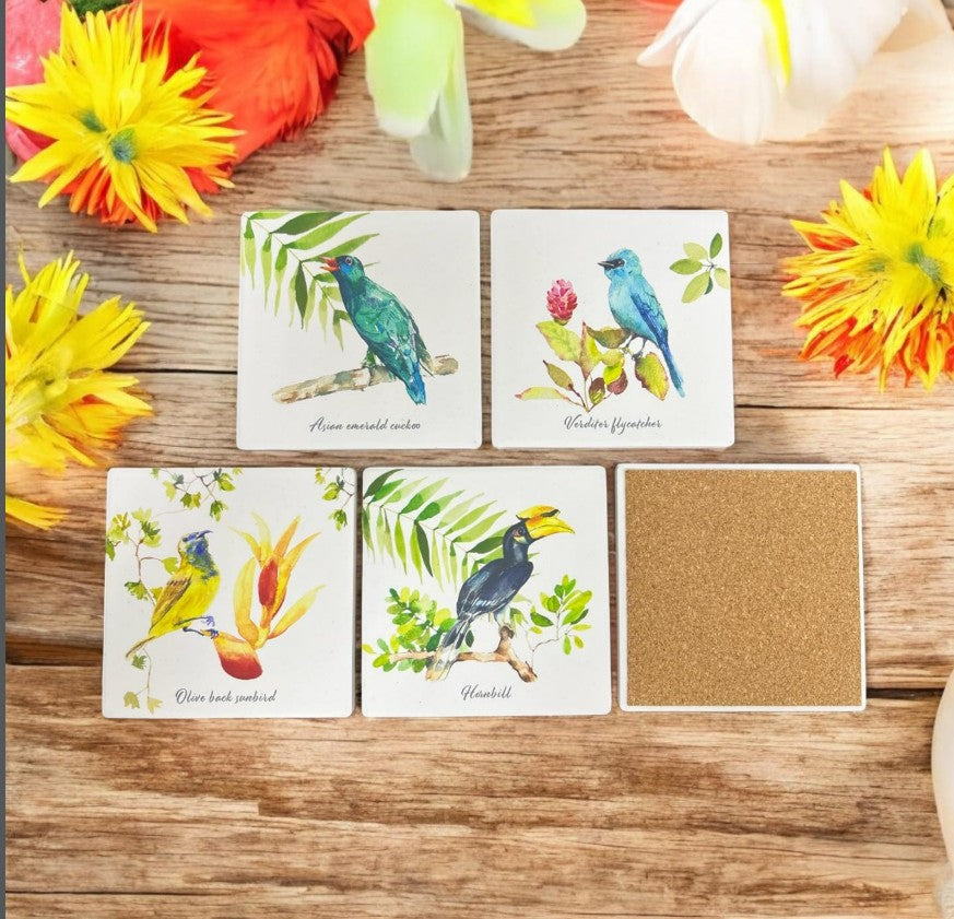 Singapore Heritage-Inspired Coaster Set – Local Craftsmanship