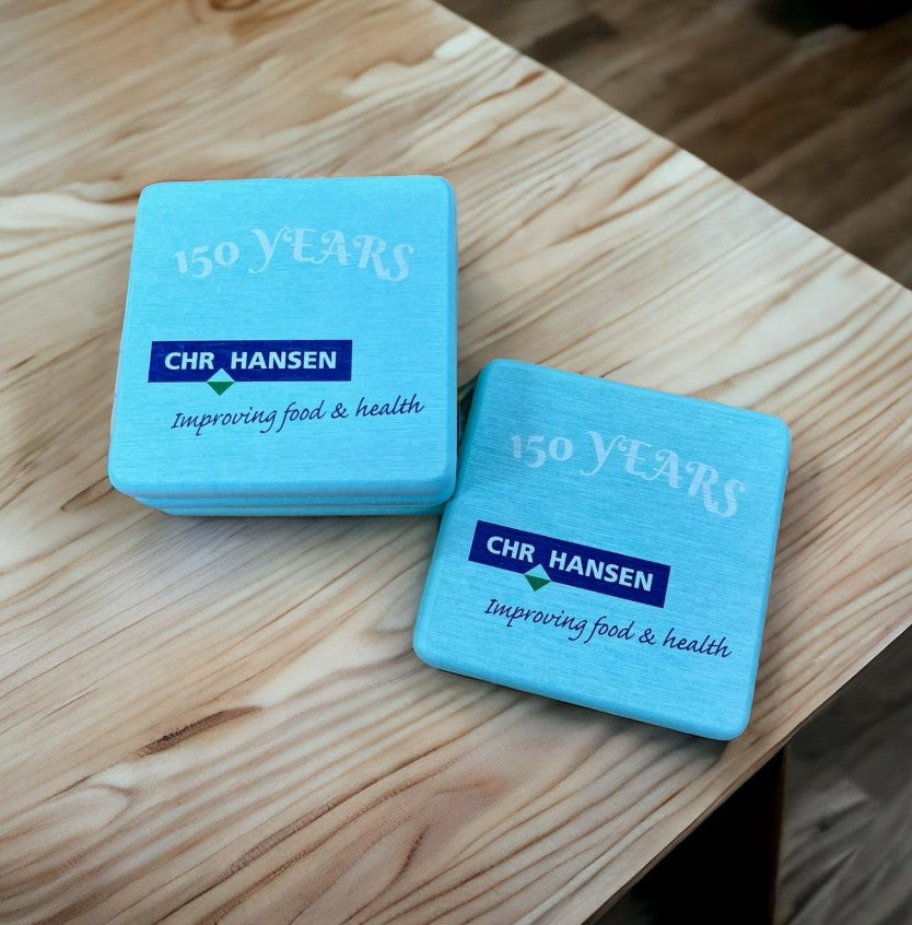 Close-up of High-Resolution UV Printing on Wooden Coasters – Singapore Quality