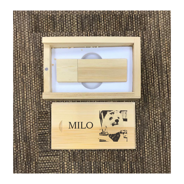 Custom Bamboo thumb drive set 01