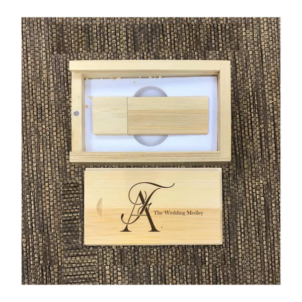 Custom Bamboo thumb drive set 01