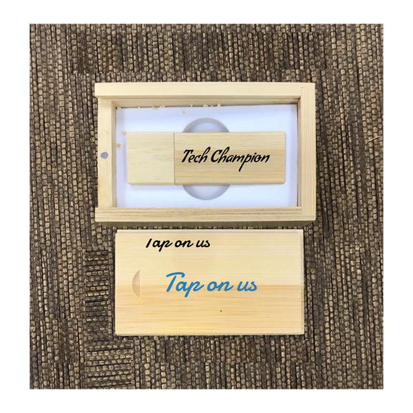 Custom Bamboo thumb drive set 01