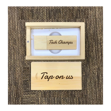 Custom Bamboo thumb drive set 01