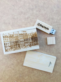 Custom Bamboo thumb drive set 01