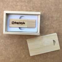 Custom Bamboo thumb drive set 01