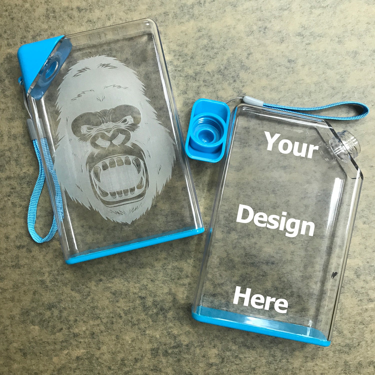 Premium custom water bottle with company logo printing and stainless steel sports design with flip lid