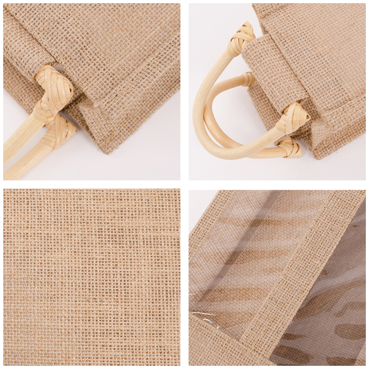 Range of customised jute wine bags with various Singapore business branding