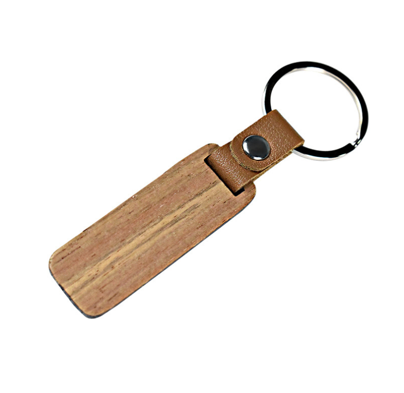 Solid Wood Keychain with Corporate Logo Printing – Singapore Business Gift