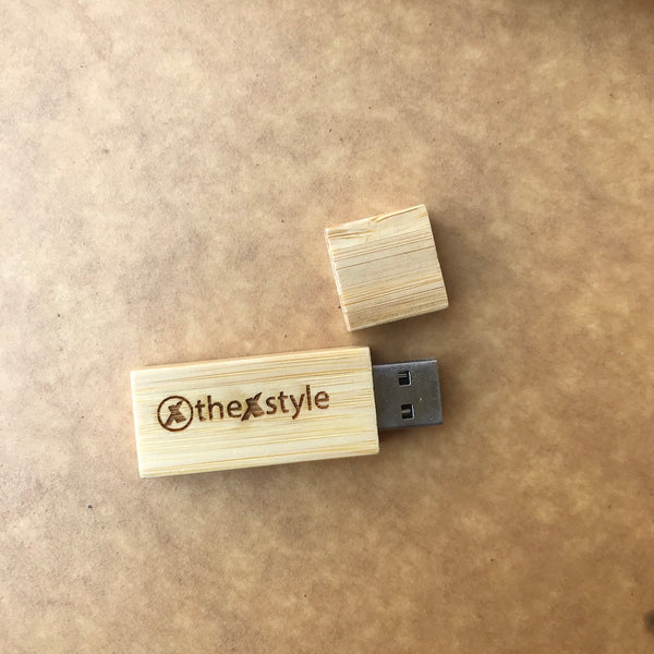 Custom Bamboo thumb drive set 01