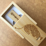 Custom Bamboo thumb drive set 01