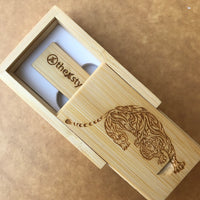 Custom Bamboo thumb drive set 01