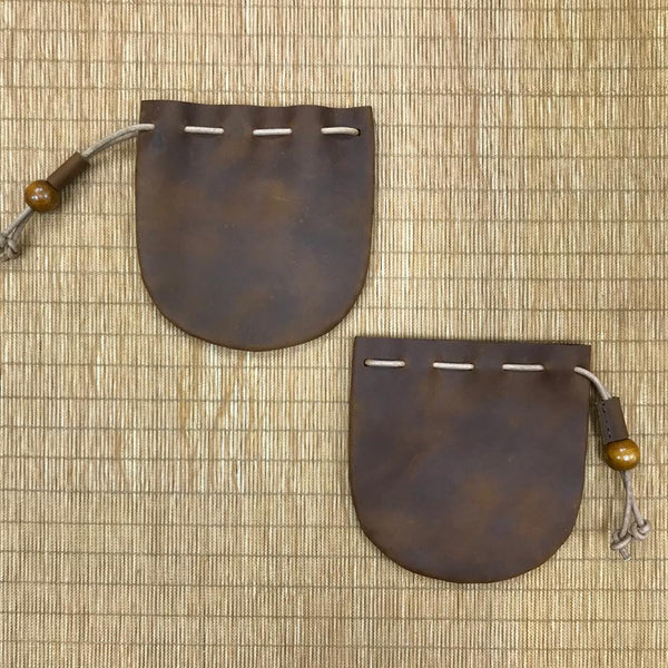 Custom Genuine Leather Drawstring Pouch 01