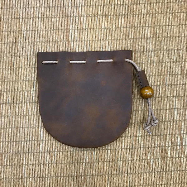 Custom Genuine Leather Drawstring Pouch 01