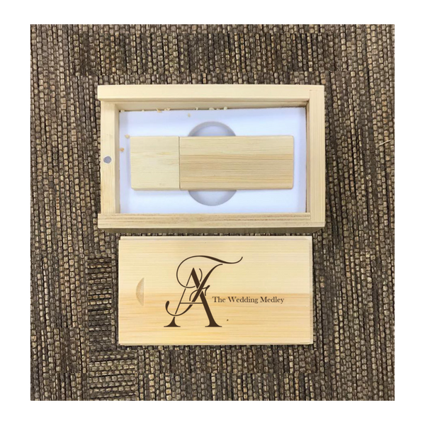 Custom Bamboo thumb drive set 01