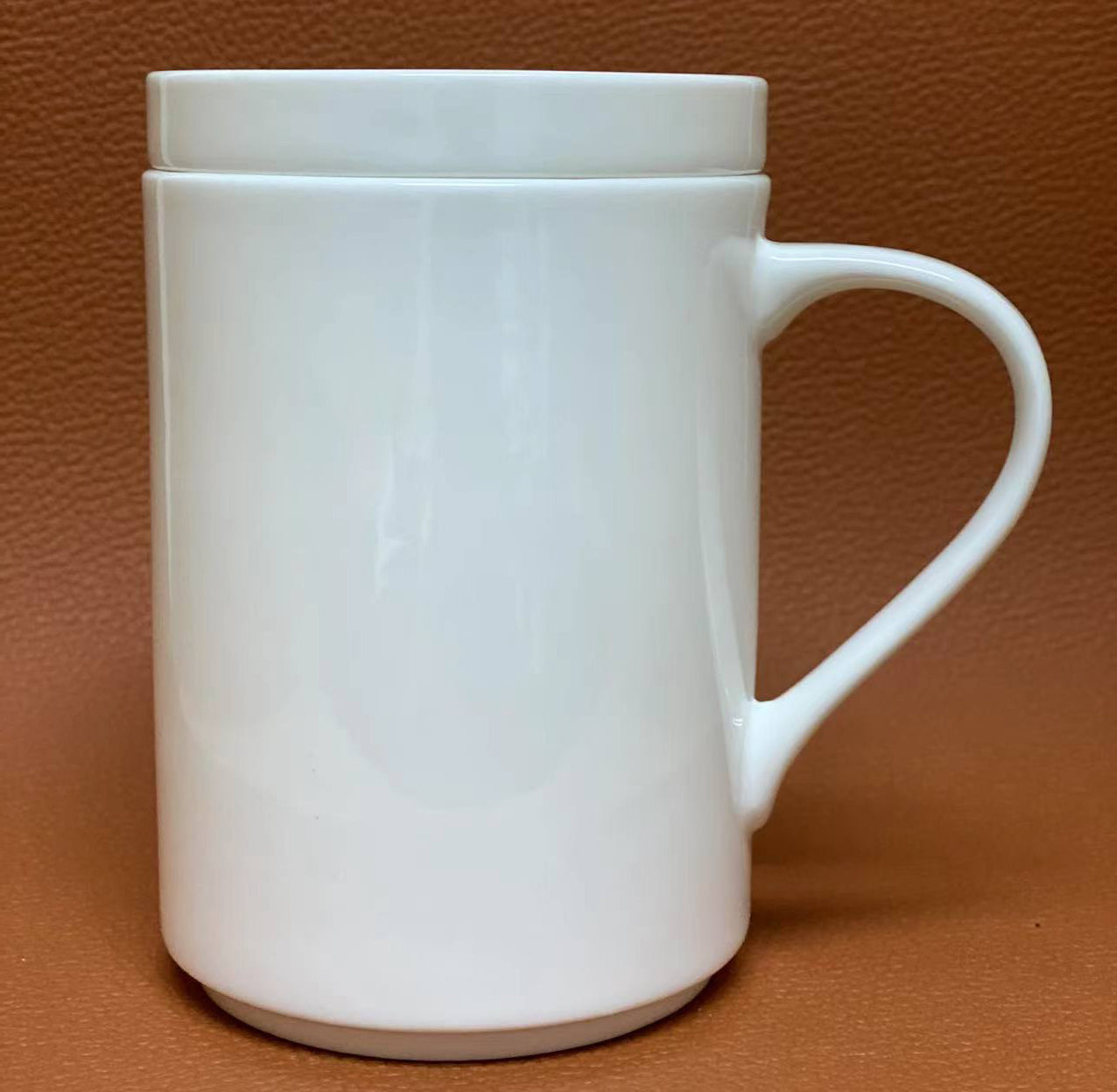 Custom Porcelain Coffee Mugs Printing 03 with company logo printed on premium white porcelain mug 330ml