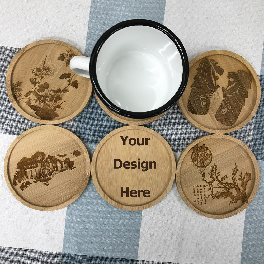 Custom coasters Singapore - Premium coaster printing Singapore services featuring paper coasters, cork coasters and customised coasters for corporate gifts and hospitality venues