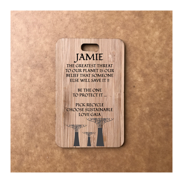 Custom Bamboo Luggage Tag 13