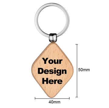 Custom Solid Wood Keychain 30