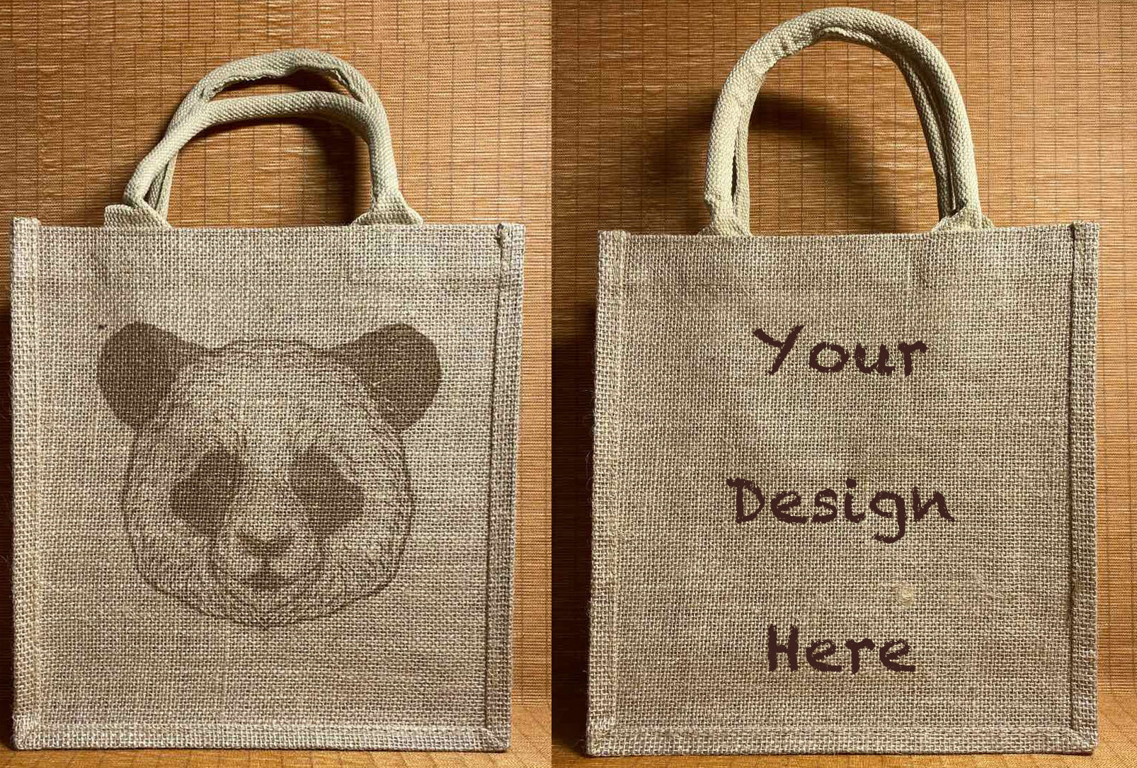 Custom jute tote bags on sale