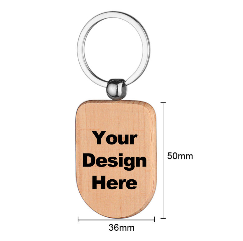 Solid Wood Keychain with Laser Engraved Corporate Logo – Premium Singapore Craft