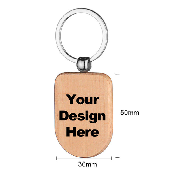 Custom Solid Wood Keychain 31