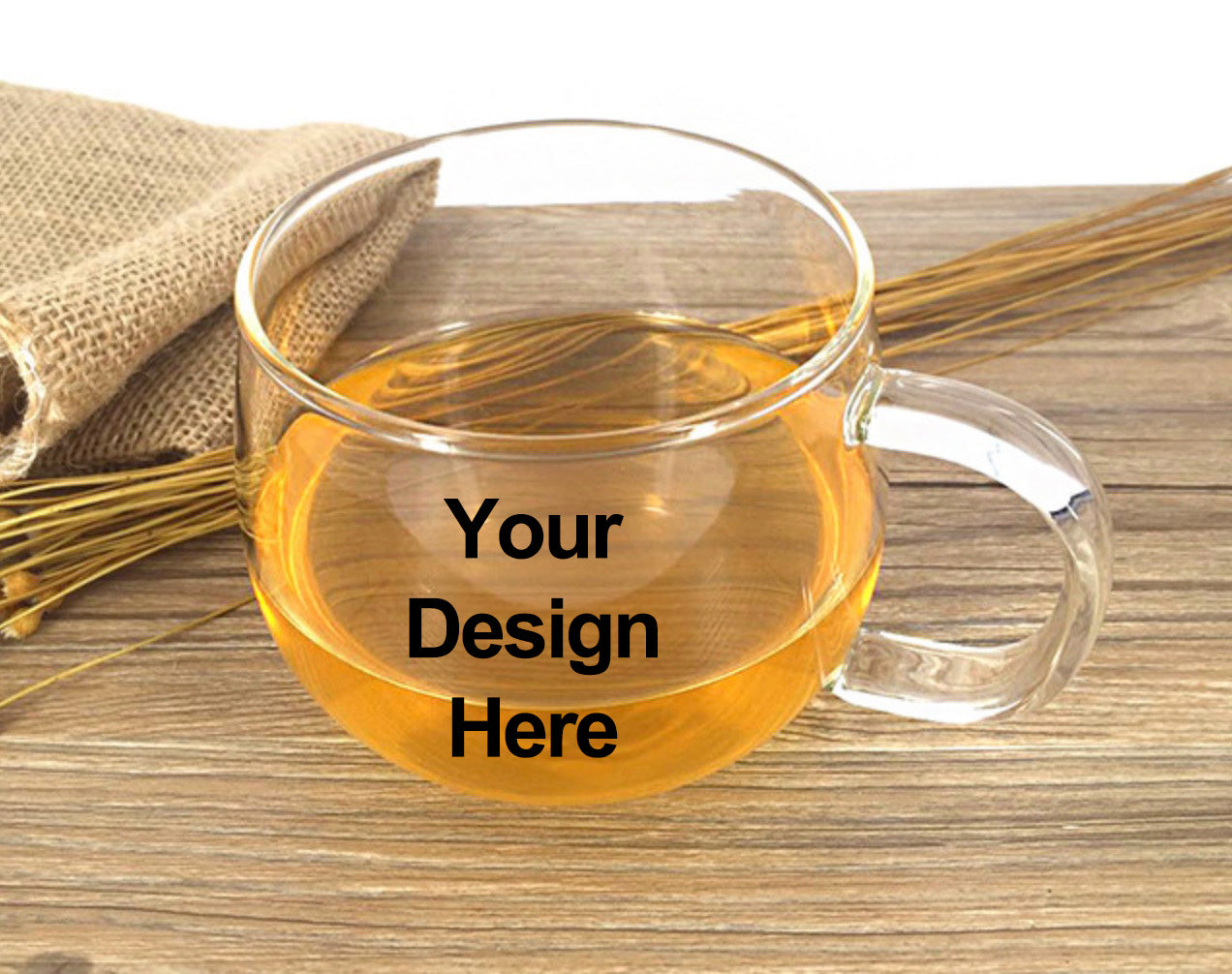 Glass tea mug Singapore - Custom printed tea glass and personalised tea mugs for corporate events, client gifts and business promotions across Singapore