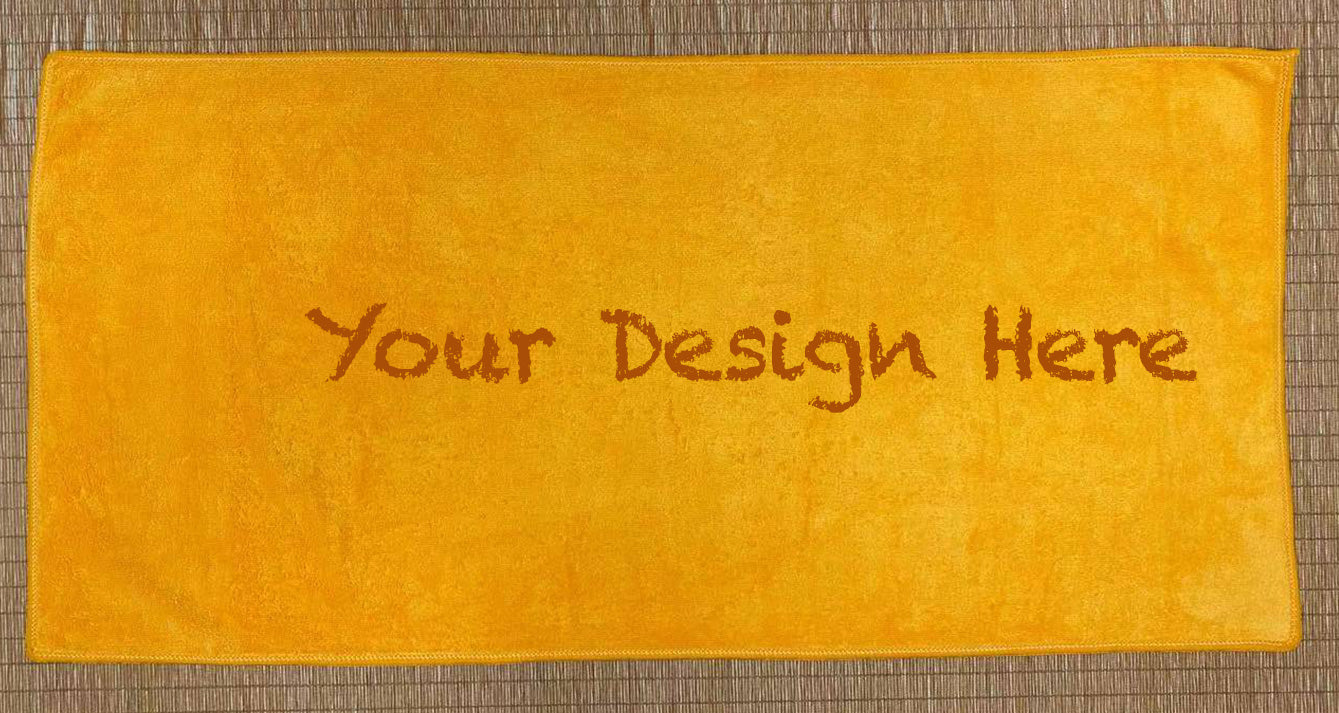 Range of custom printed corporate towels with various Singapore business logos