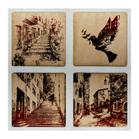 Custom Wood Coaster Set 39 (9.5x9.5cm)