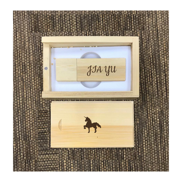 Custom Bamboo thumb drive set 01